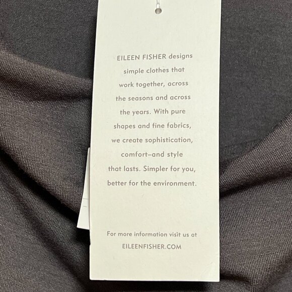 NWT Eileen Fisher Draped Front K/L Dress Grey Short Sleeve Size S - Picture 5 of 15
